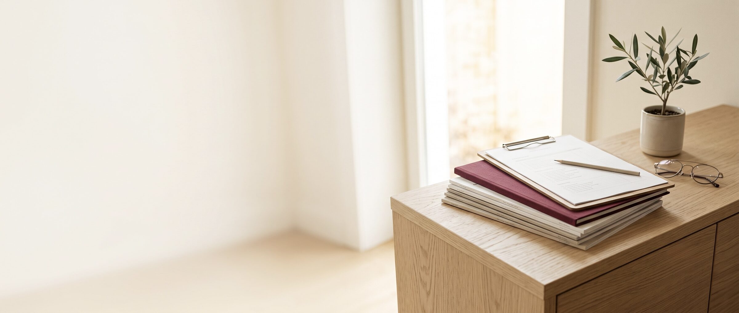 Ratgeber und Checklisten von Wohngef&uuml;hl Immobilien auf einem Sideboard