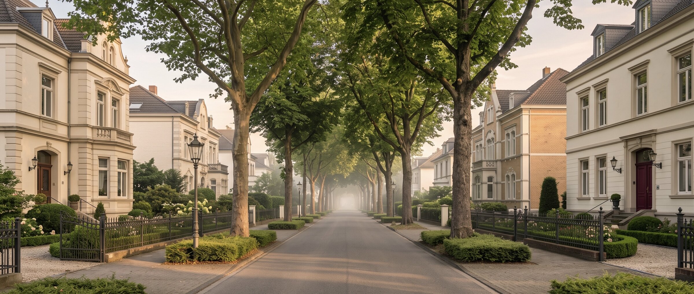 Villenstra&szlig;e am Krefelder Stadtwald in Bockum